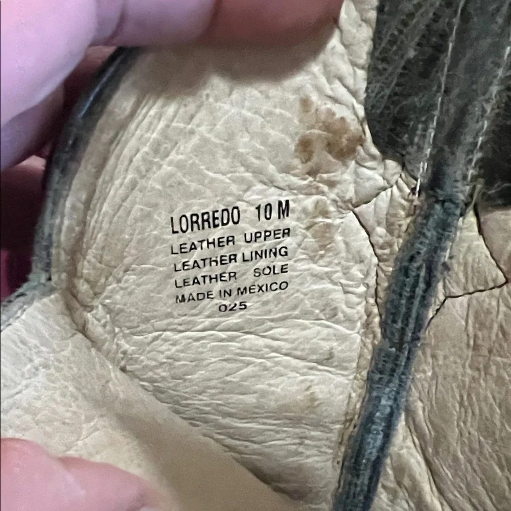 Steve Madden Moss Green Brown Leather Top Stitched Cowboy Boots 10M - Picture 2 of 12